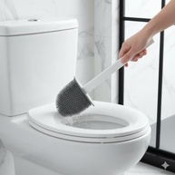 Escova Sanitária com Suporte de Parede em Silicone e Plástico - 36x8cm - imagem 3
