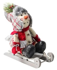 Enfeite Boneco de Neve com Glitter e Trenó - Decoração Natalina Encantadora - imagem 3