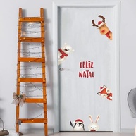 Adesivos de Natal com Bichinhos e Frases - Decoração de Parede e Porta para Ambientes Encantados - imagem 3
