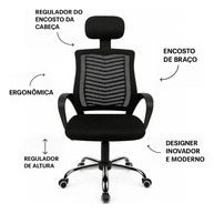 Cadeira de Escritório Ergonômica Presidente com Encosto em Malha Ventilada – Conforto e Estilo para Home Office - imagem 4