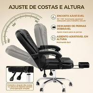Cadeira de Escritório Presidente Ergonômica com Apoio para Pés e Encosto Ajustável - Conforto Premium para Home Office - imagem 5