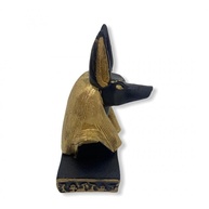 Escultura Egípcia Busto Anúbis Preto Dourado em Resina 10 cm - Decore com Estilo e Mistério - imagem 3