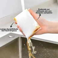 Kit 10 Esponjas Mágicas Tira Manchas - Limpeza Sem Esforço com Água - imagem 4