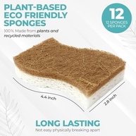 Pacote com 12 Esponjas Ecológicas Biodegradáveis - Alternativa Sustentável ao Esfregão Comum - imagem 3