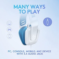 Headset Gamer Logitech G335 com Almofadas com Espuma de Memória, Design Leve e Conexão 3,5mm para PC, PlayStation, Xbox, Nintendo Switch e Mobile - Preto - imagem 4