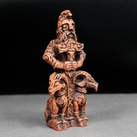 Estatueta Thor Nórdico em Resina com Acabamento em Madeira - 11,4 cm | Decoração Viking e Mitologia Nórdica - imagem 4