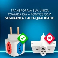 KIT 7 Adaptadores Benjamim Cubo 3D: Mais Tomadas com Segurança e Estilo! - imagem 4