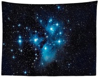Tapeçaria Noite Estrelada com Galáxia e Via Láctea - 203x152cm | Decoração Espacial para Quarto e Sala - imagem 1