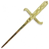 Adaga Cigana em Metal Dourado com Pedra Vermelha - 19 cm - Estilo Étnico e Místico - imagem 2