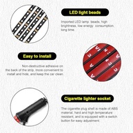 Faixa de Luz LED RGB para Carro - 48 LEDs Neon com Efeito Ambiente Interior, Isqueiro ou USB - imagem 4