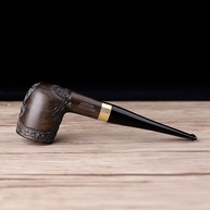 MUXIANG Cachimbo de Madeira Ébano com Filtro 9mm + 10 Ferramentas - Kit Completo para Iniciantes e Coleções - imagem 3