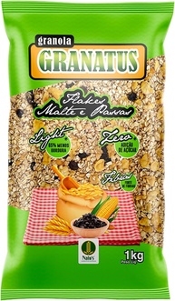 Natu's, Granola com Fibras, Flakes, Malte & Passas, Zero, Light, Granatus, 1 Kilo - imagem 1