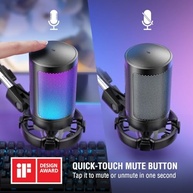 FIFINE Gaming PC Microfone USB, Microfone Condensador para Podcast com Braço,Filtro Pop,Botão Mudo para Streaming,Twitch,Chat Online,Mic RGB para Computador para PS4/5 y Jogadores e Youtuber-A6T - imagem 4