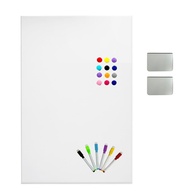 Kit Mural Branco de Metal com Ímãs e Canetinhas Coloridas - 50x80cm com Fixação Sem Furos - imagem 1