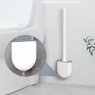 Escova de Vaso Sanitário com Suporte Silicone Flexível - Limpeza Profunda e Compacta - imagem 4