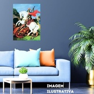 Quadro Decorativo São Jorge Guerreiro em MDF A4 - Protegido com Folha Contact - imagem 5