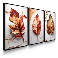 Quadro Folhas Douradas Secas - Decore com Estilo e Sofisticação - imagem 2