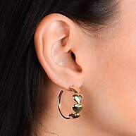 Brinco Argola 4 Corações Ouro 18K – Elegância com Garantia - imagem 3