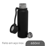 Garrafa Térmica Explorer 650ml - Aço Inox Preto com Isolamento Térmico Avançado - imagem 4