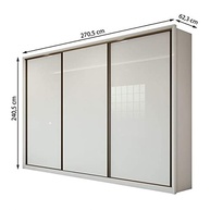Guarda-Roupa Casal 3 Portas 6 Gavetas Spazio Lopas Branco - Organize seu Quarto com Estilo - imagem 4