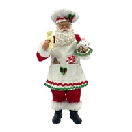 Papai Noel Cozinheiro com Casa de Pão de Gengibre - Decoração de Natal em Resina - imagem 1