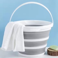 Balde Retrátil 3L Silicone Dobrável com Alça Ergonômica - Ideal para Pescaria, Praia e Limpeza Geral - imagem 3