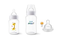 Mamadeira Anti-Colic Girafa Combo - Philips Avent 260ml + 330ml com Bico Número 4 - imagem 1