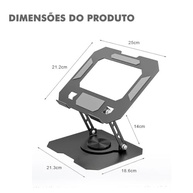 Suporte para Notebook 17" com Base Giratória 360°, Ajustável e Ergonômico para Home Office - imagem 3