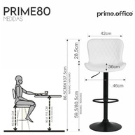 Banqueta Alta Giratória com Encosto em Couro PU – Estilo e Conforto Moderno para Cozinhas e Bares (Branco) - imagem 2
