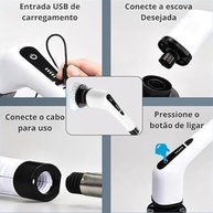 Esfregão Giratório Elétrico 9 em 1 com Escova Rotativa 360° - Cabo Ajustável e Acessórios Multiuso para Limpeza Fácil - imagem 5