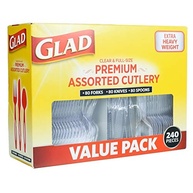 Talheres Descartáveis de Plástico Glad – Pacote com 240 Peças Variadas | Garfos, Facas e Colheres Premium Resistentes - imagem 4