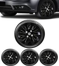 Jogo 4 Calotas Esportivas Street Aro 14 Preto Brilhante - Compatível com VW Gol, Fox, Voyage e mais! - imagem 1