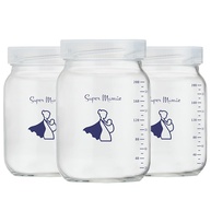 Kit com 3 Potes de Vidro 200ml com Graduação - Armazenamento Seguro para Leite Materno - imagem 1