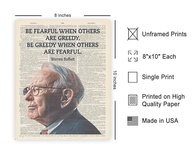 Poster Master Pôster Fearful And Greedy - Arte Motivacional com Citação de Warren Buffett para Decoração Inspiradora - imagem 4