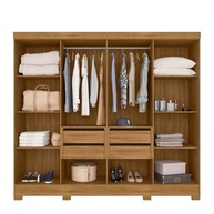 Guarda-Roupa Casal Diplomata 8 Portas com Espelhos e 4 Gavetas - Freijó/Cinza - imagem 5