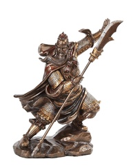 Estátua de Resina Guan Yu 13" - Guerreiro Chinês com Detalhes Finais - imagem 1