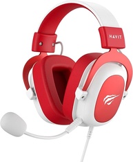 Havit Headphone Fone de Ouvido H2002d Red, Gamer, com Microfone, Falante 53mm, Plug 3, 5mm: compatível com XBOX ONE e PS4, HV-H2002d Cor Vermelho e Branco - imagem 3