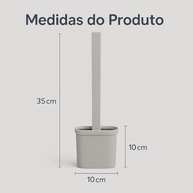 Escova Sanitária de Silicone Premium com Suporte Adesivo para Parede - Branca Moderna e Higiênica - imagem 2