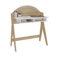 Escrivaninha com Nichos Impressão Palha 3D em MDF - Design Moderno e Funcional para Home Office - imagem 4