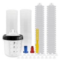 RRJ Copo Descartável para Pistola de Pintura HVLP/LVLP - 600ml com 50 Forros + Adaptadores - imagem 2