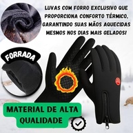 Luva de Motoqueiro Impermeável Térmica Touchscreen Antiderrapante com Zíper - imagem 4