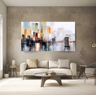 Quadro Tela Canvas 90x60cm Abstrato Ponte Cor - Impressão em Alta Resolução com Borda Infinita - imagem 1