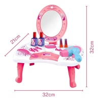 Penteadeira Infantil Camarim com Espelho Iluminado, Luz, Som e Acessórios Rosa - Brincadeiras Criativas de Beleza - imagem 4
