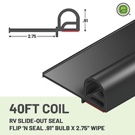 Flip 'N Seal Vedação Deslizante para RV - 0,91" x 2,75", 40 Pés - Componente Patenteado com Limpador Integrado - imagem 5