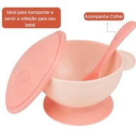 Kit Introdução Alimentar Rosa com Pote, Tampa e Colher Ventosa - Segurança e Praticidade na Hora da Papinha - imagem 4