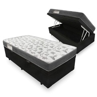 Cama Box com Baú Solteiro + Colchão Ortobom Iso 100 D33 Extra Firme - Conforto e Armazenamento - imagem 1
