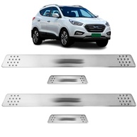 Soleira Cromada Escovada Personalizada para Hyundai Ix35 (2010-2022) com Antiderrapante - imagem 1