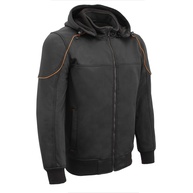 Jaqueta masculina Milwaukee de couro com capuz destacável e proteção macia e preta MPM1764 - imagem 1
