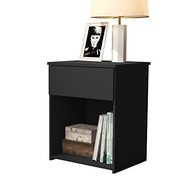 Mesa de Cabeceira Jasmim com Gaveta e Prateleira - Design Moderno em Preto - imagem 3