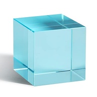 Cubo de Cristal K9 Óptico Ciano - Prisma Decorativo com Brilho Refinado - imagem 2